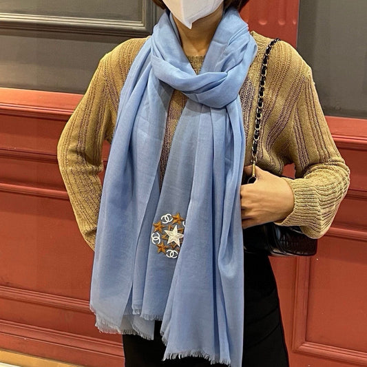 SCARF 200 CM IN ELECTRIC BLUE CASHMERE 394616 mysite