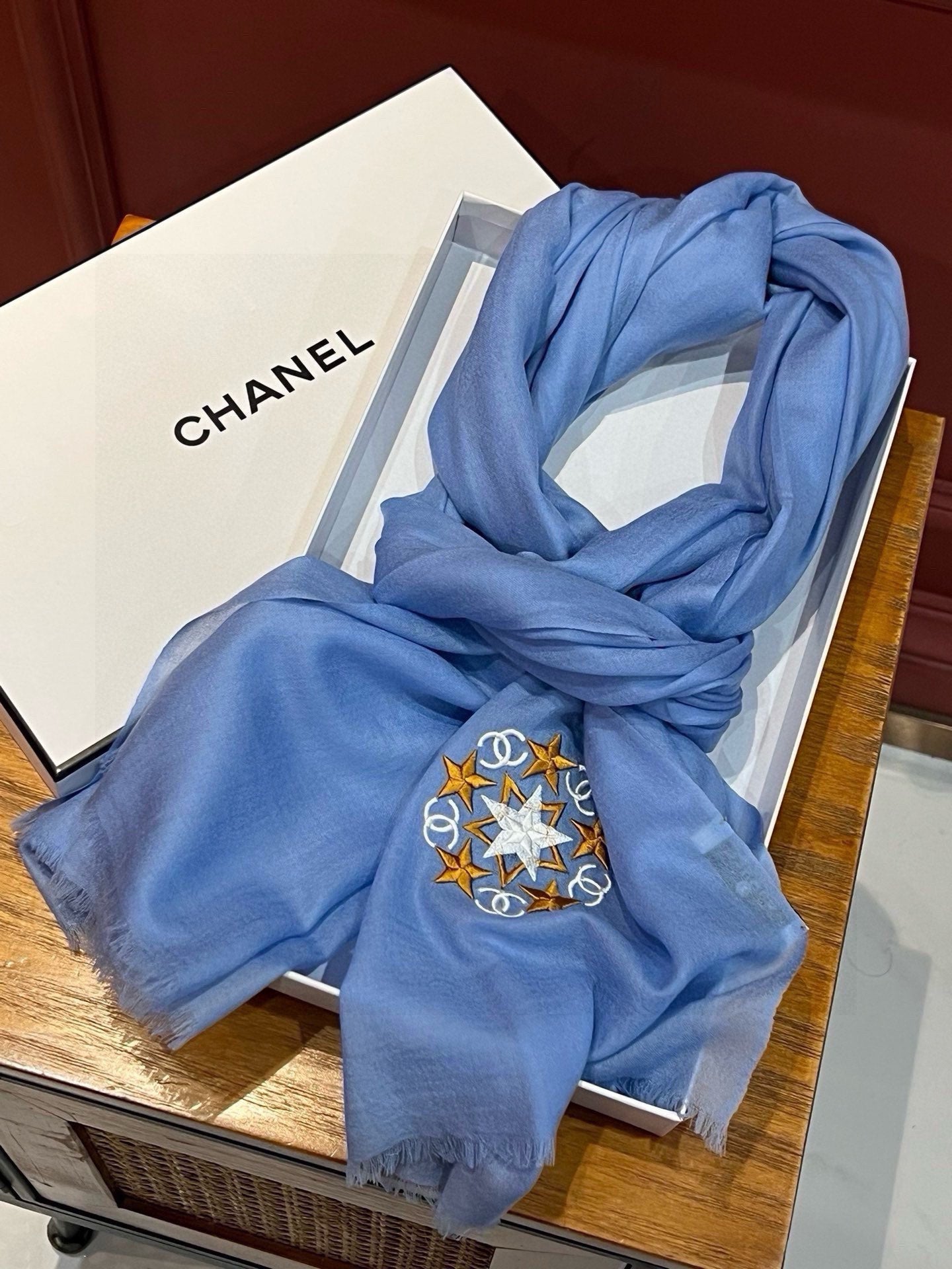 SCARF 200 CM IN ELECTRIC BLUE CASHMERE 394616 mysite