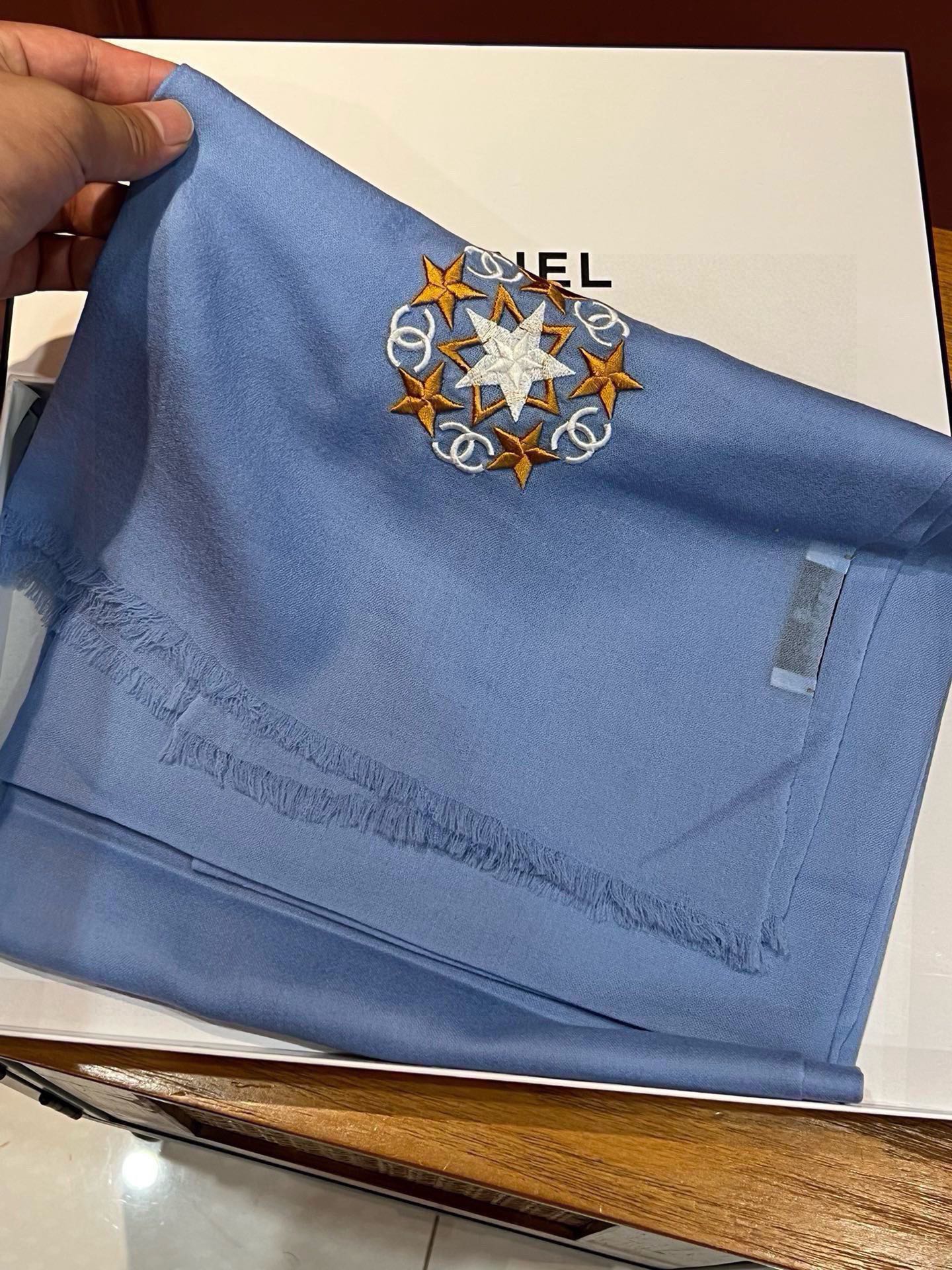 SCARF 200 CM IN ELECTRIC BLUE CASHMERE 394616 mysite