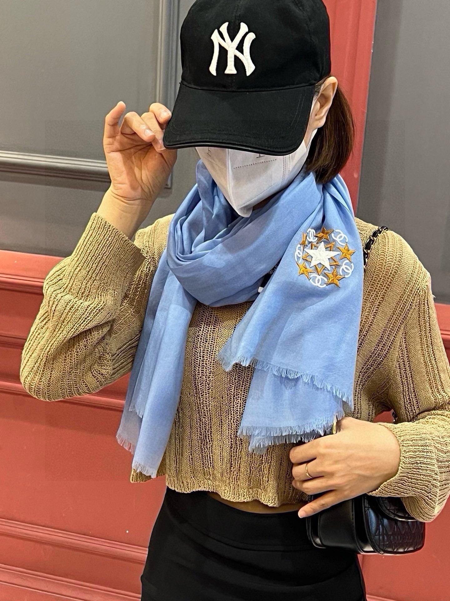 SCARF 200 CM IN ELECTRIC BLUE CASHMERE 394616 mysite