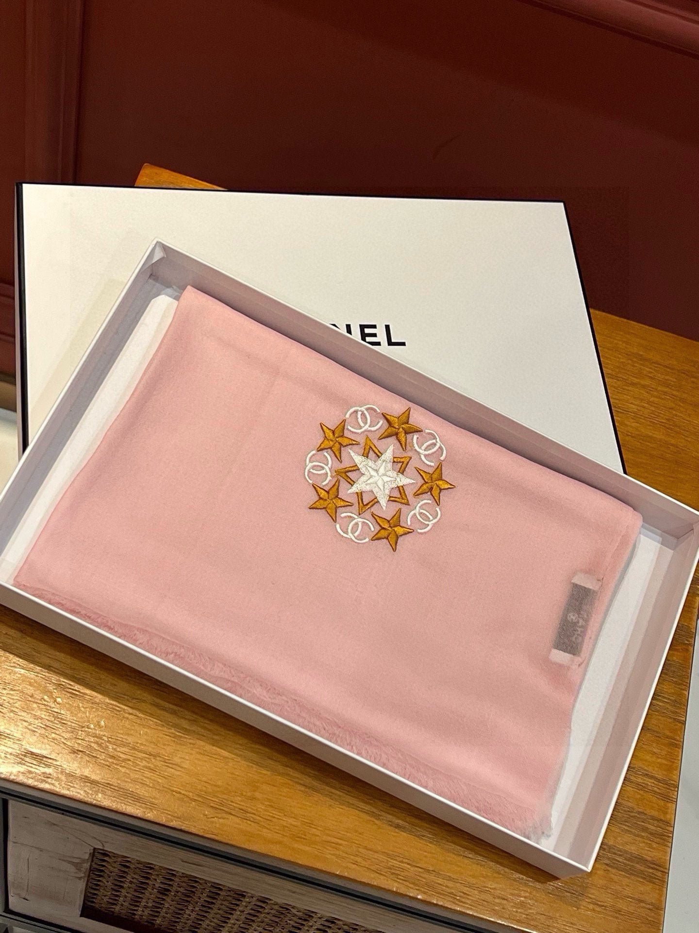 SCARF 200 CM IN BLUSH PINK CASHMERE 394617 mysite