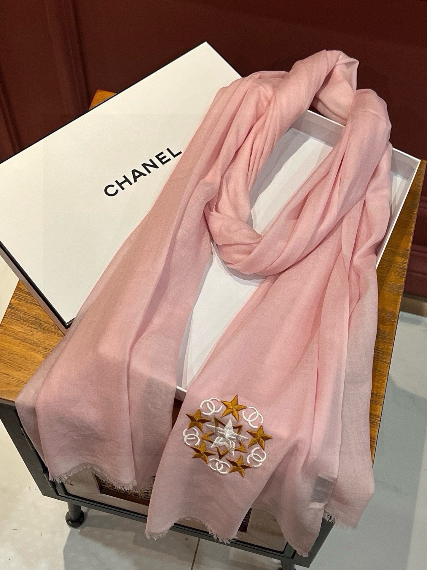 SCARF 200 CM IN BLUSH PINK CASHMERE 394617 mysite