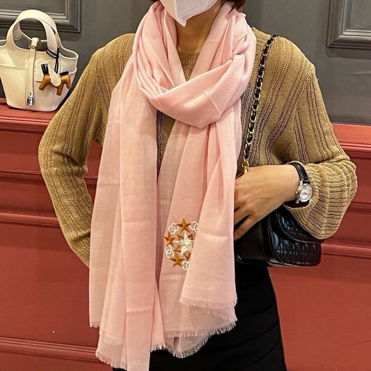 SCARF 200 CM IN BLUSH PINK CASHMERE 394617 mysite