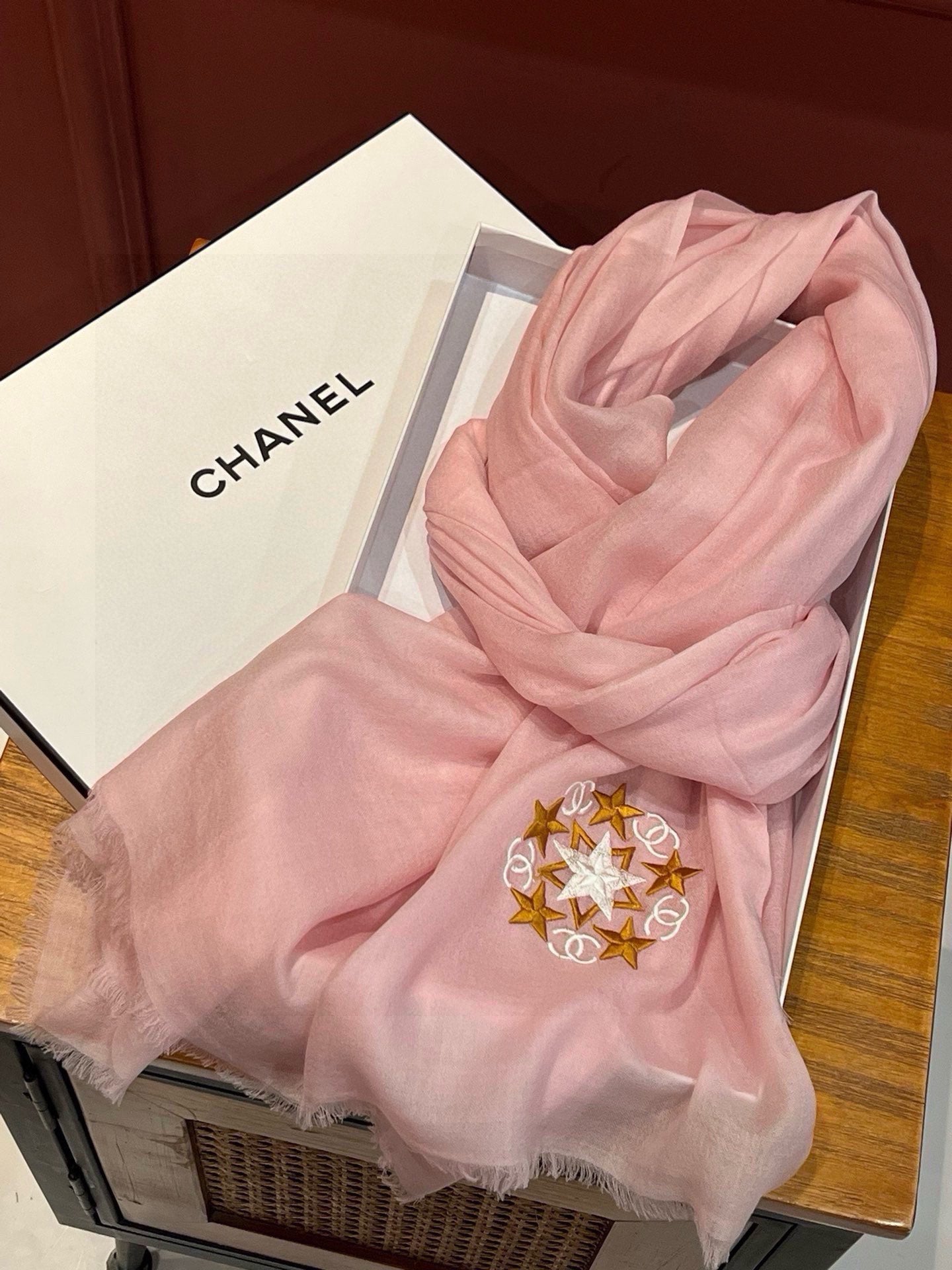 SCARF 200 CM IN BLUSH PINK CASHMERE 394617 mysite