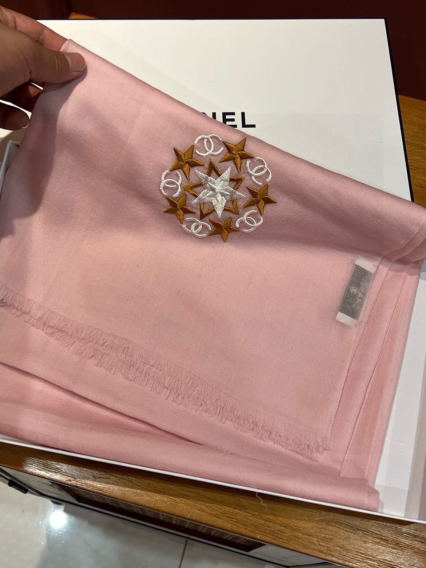 SCARF 200 CM IN BLUSH PINK CASHMERE 394617 mysite