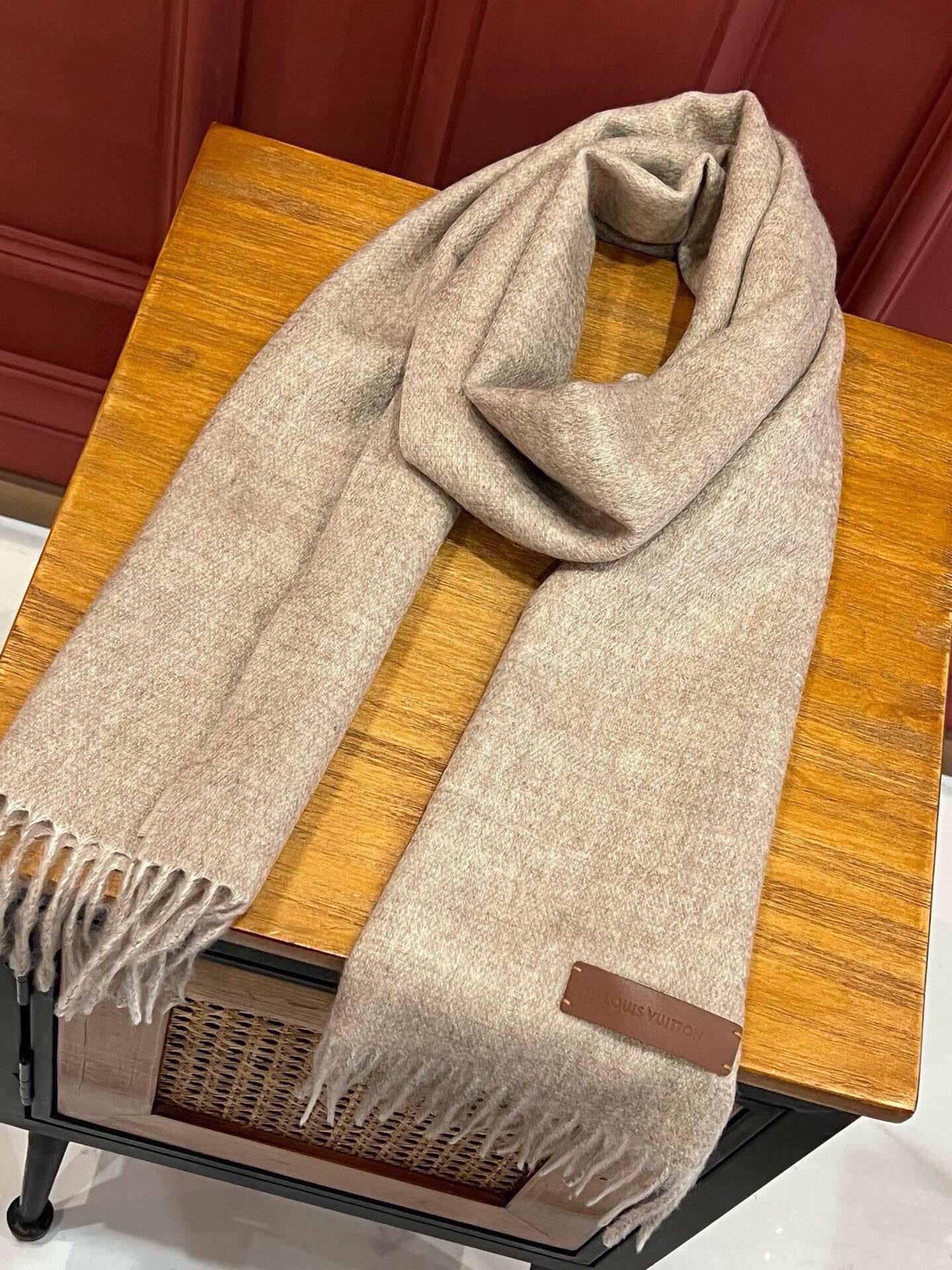 SCARF 180 CM IN TAN BEIGE CASHMERE 396478 mysite