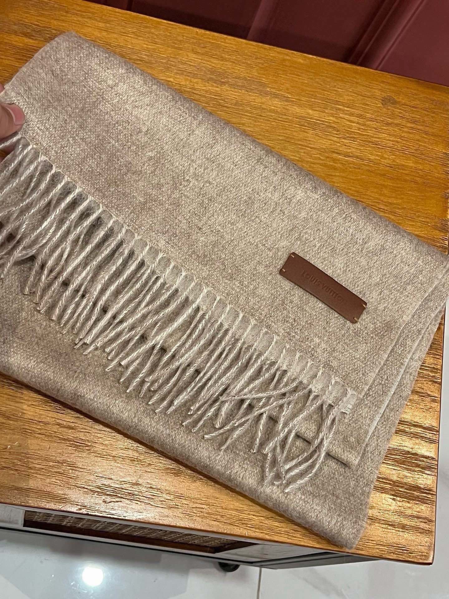 SCARF 180 CM IN TAN BEIGE CASHMERE 396478 mysite