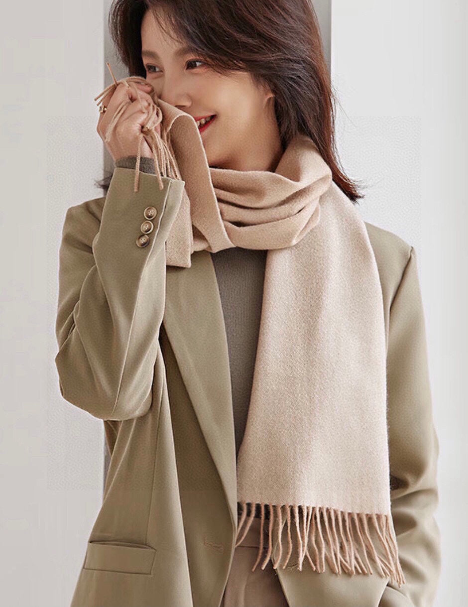 SCARF 180 CM IN TAN BEIGE CASHMERE 396478 mysite