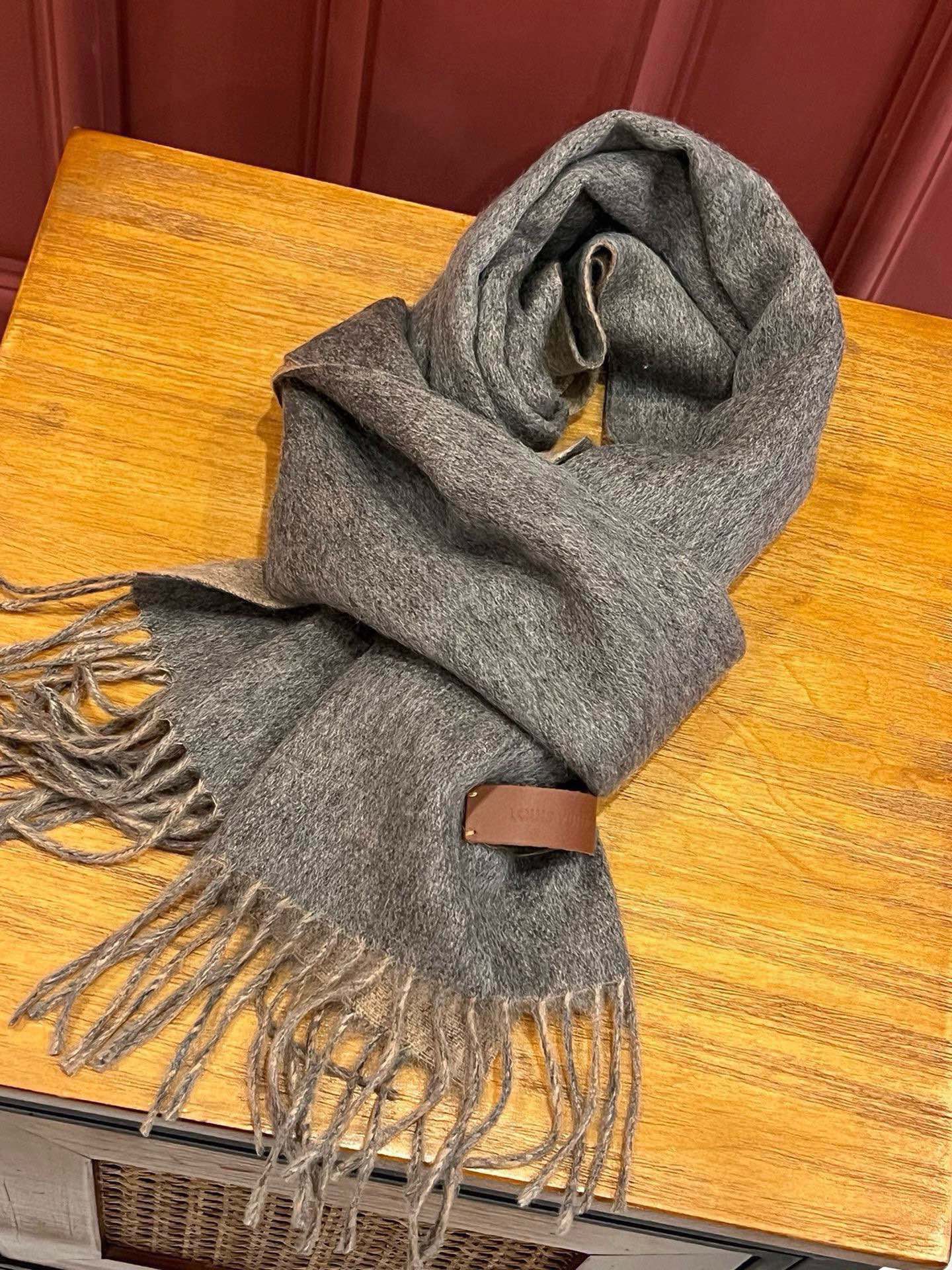 SCARF 180 CM IN MOUSE GRAY CASHMERE 396479 mysite
