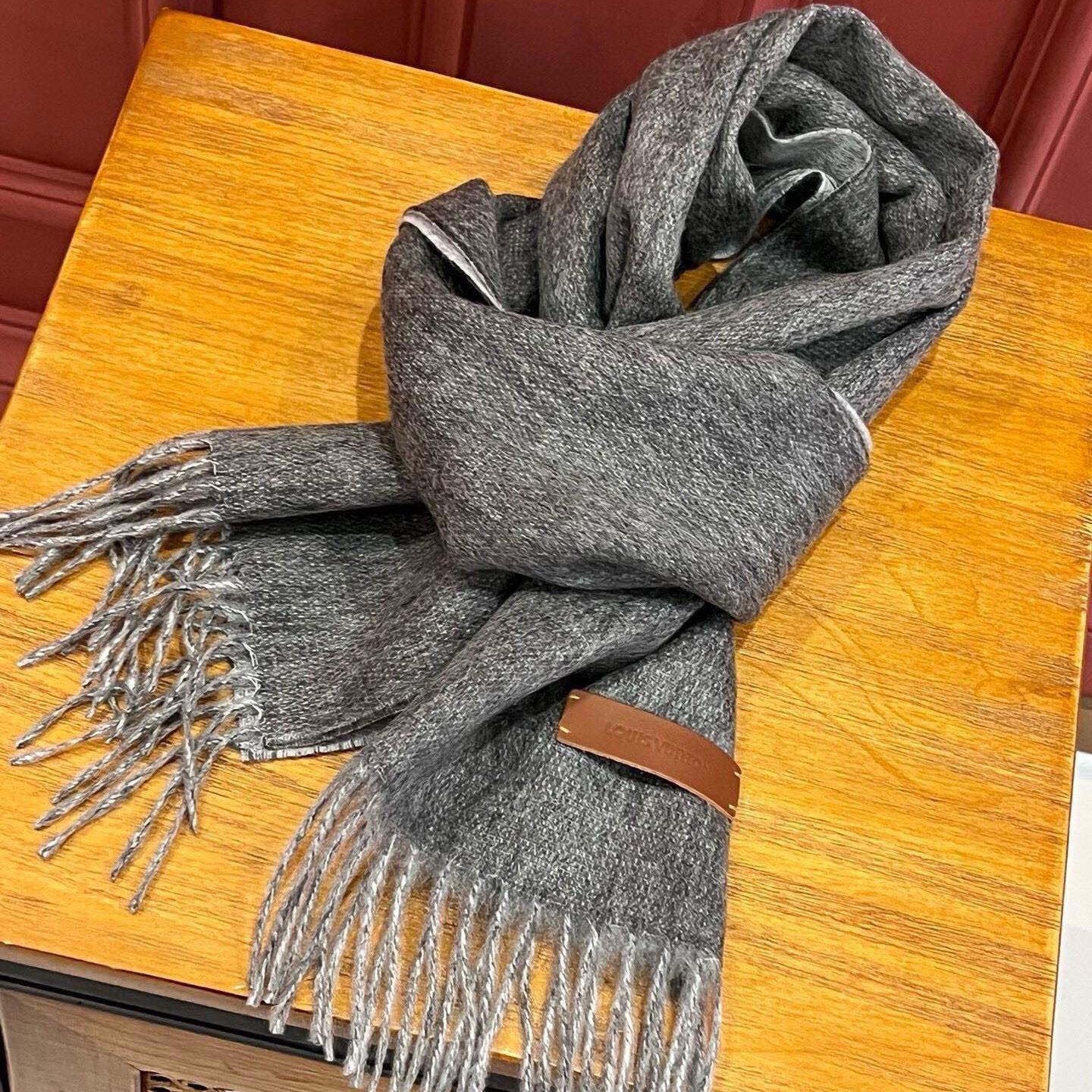 SCARF 180 CM IN DARK GRAY CASHMERE 396480 mysite