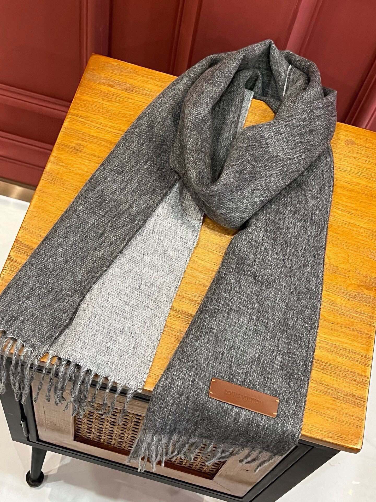 SCARF 180 CM IN DARK GRAY CASHMERE 396480 mysite