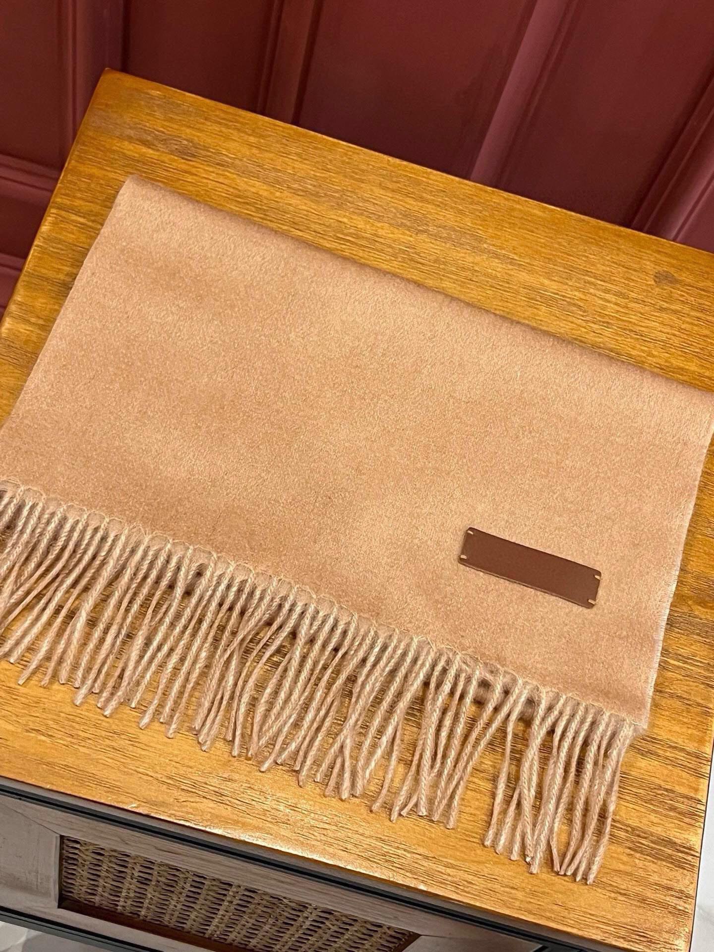 SCARF 180 CM IN MEDIUM BROWN CASHMERE 396482 mysite