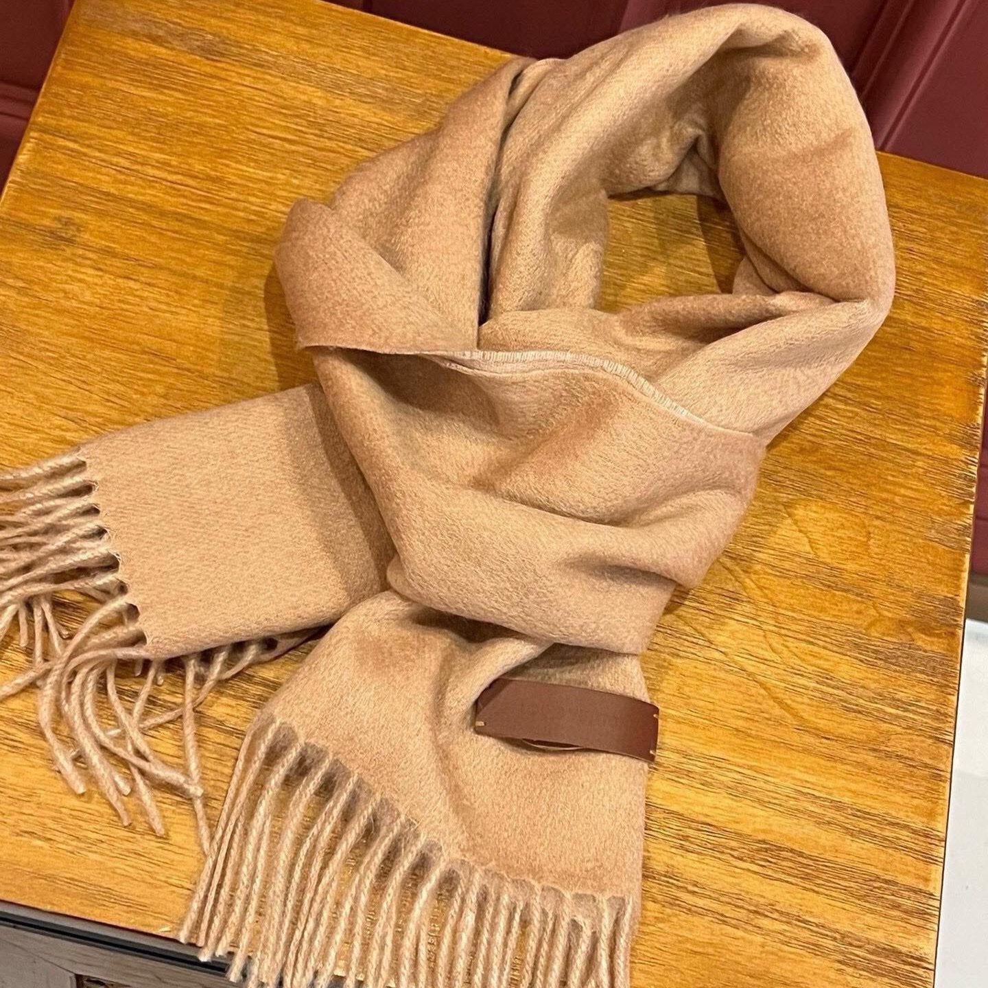 SCARF 180 CM IN MEDIUM BROWN CASHMERE 396482 mysite