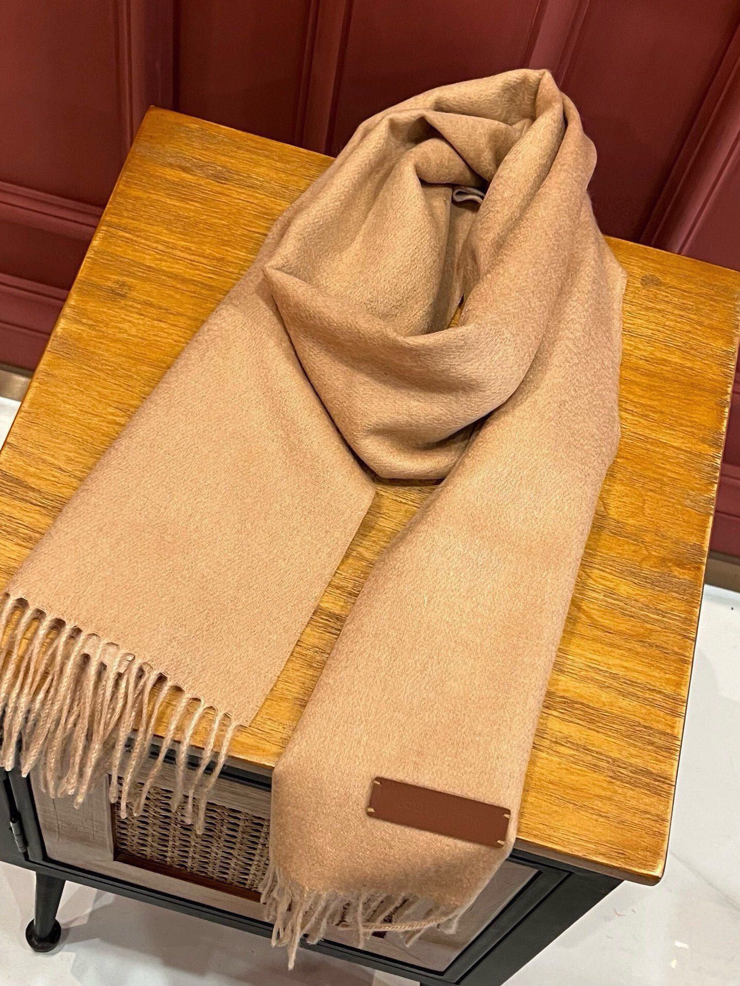 SCARF 180 CM IN MEDIUM BROWN CASHMERE 396482 mysite