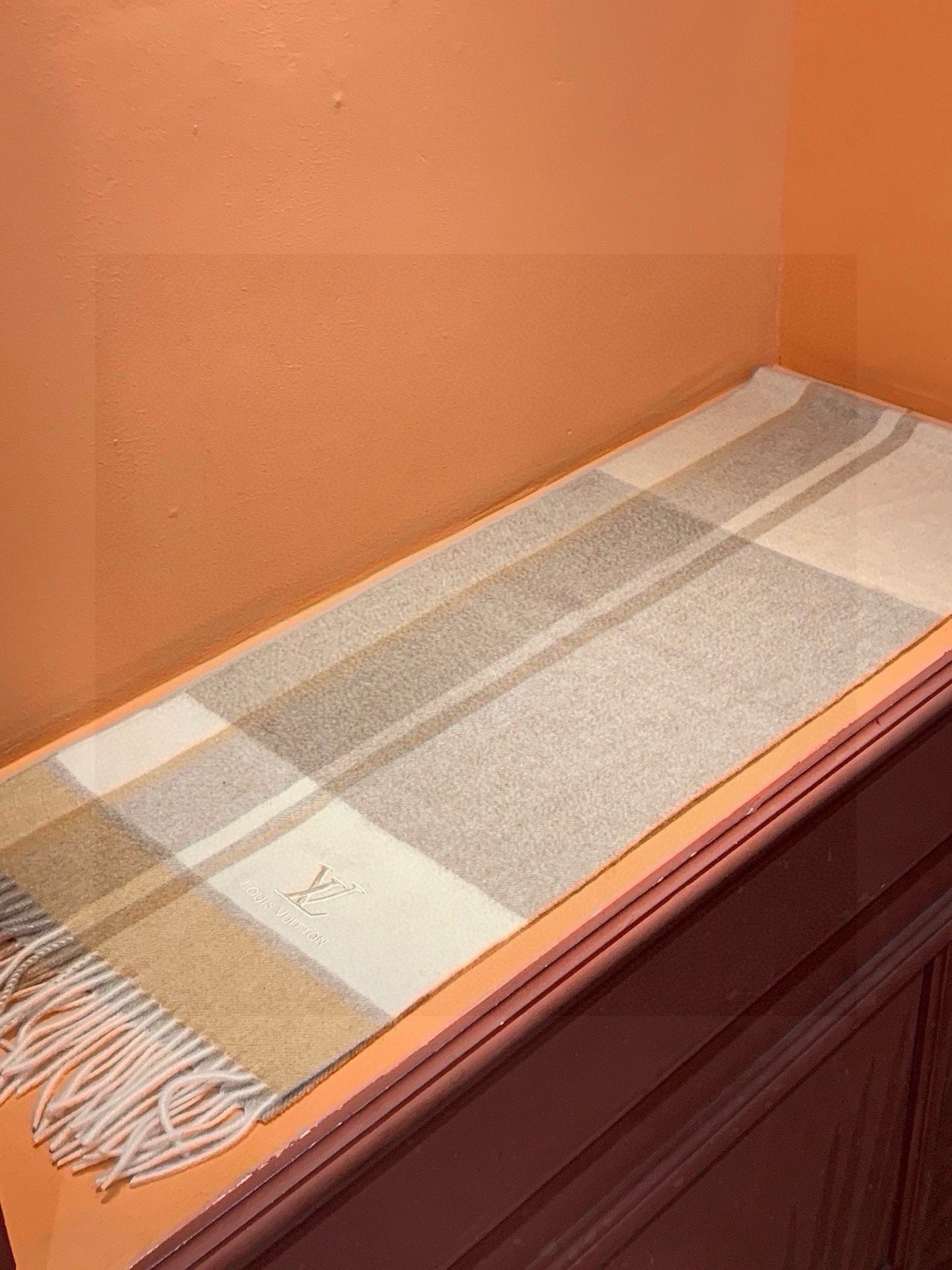 SCARF 180 CM IN KHAKI BROWN MIX WHITE CASHMERE 399872 mysite