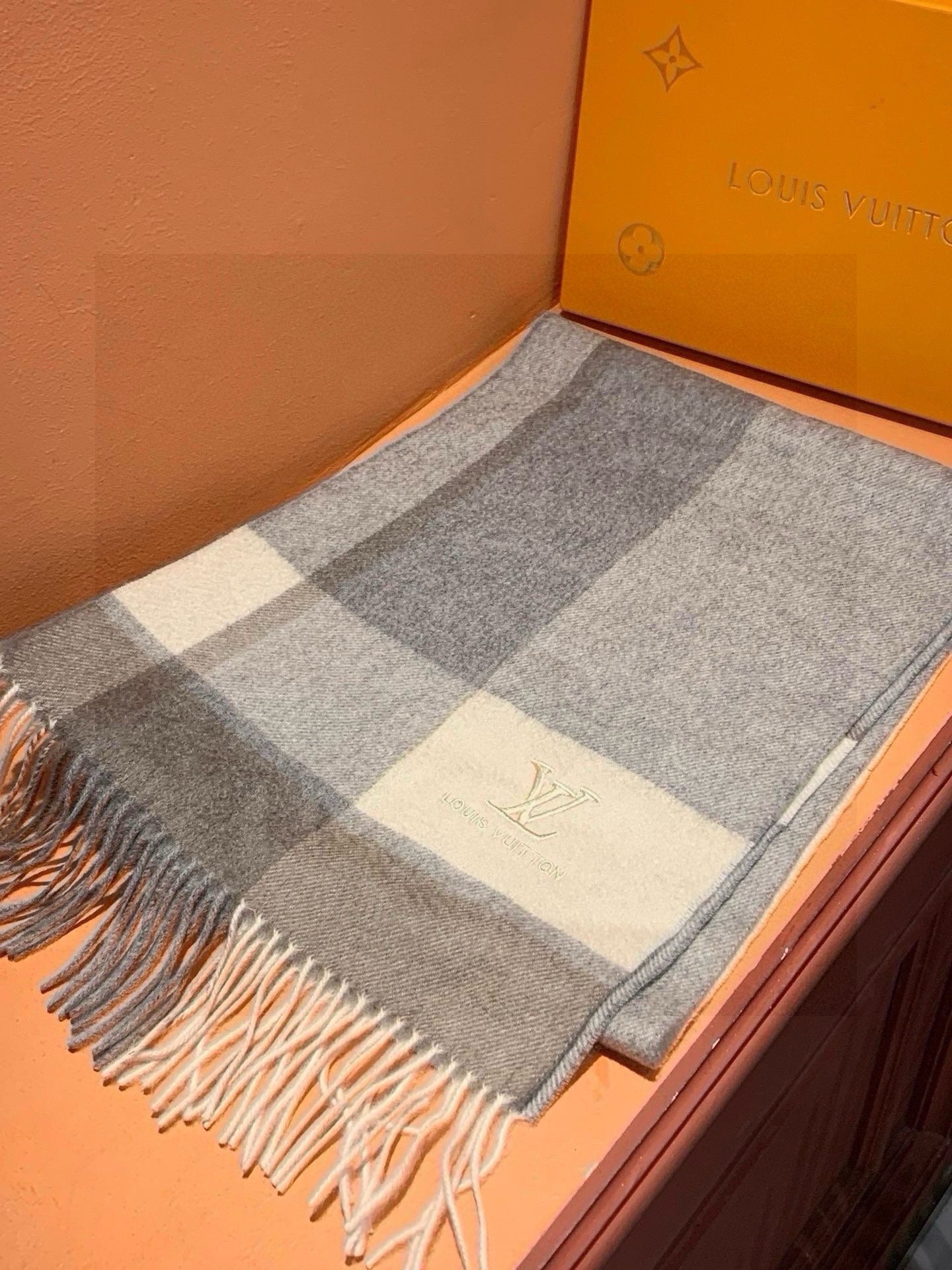 SCARF 180 CM IN DOVE GRAY MIX WHITE CASHMERE 399873 mysite