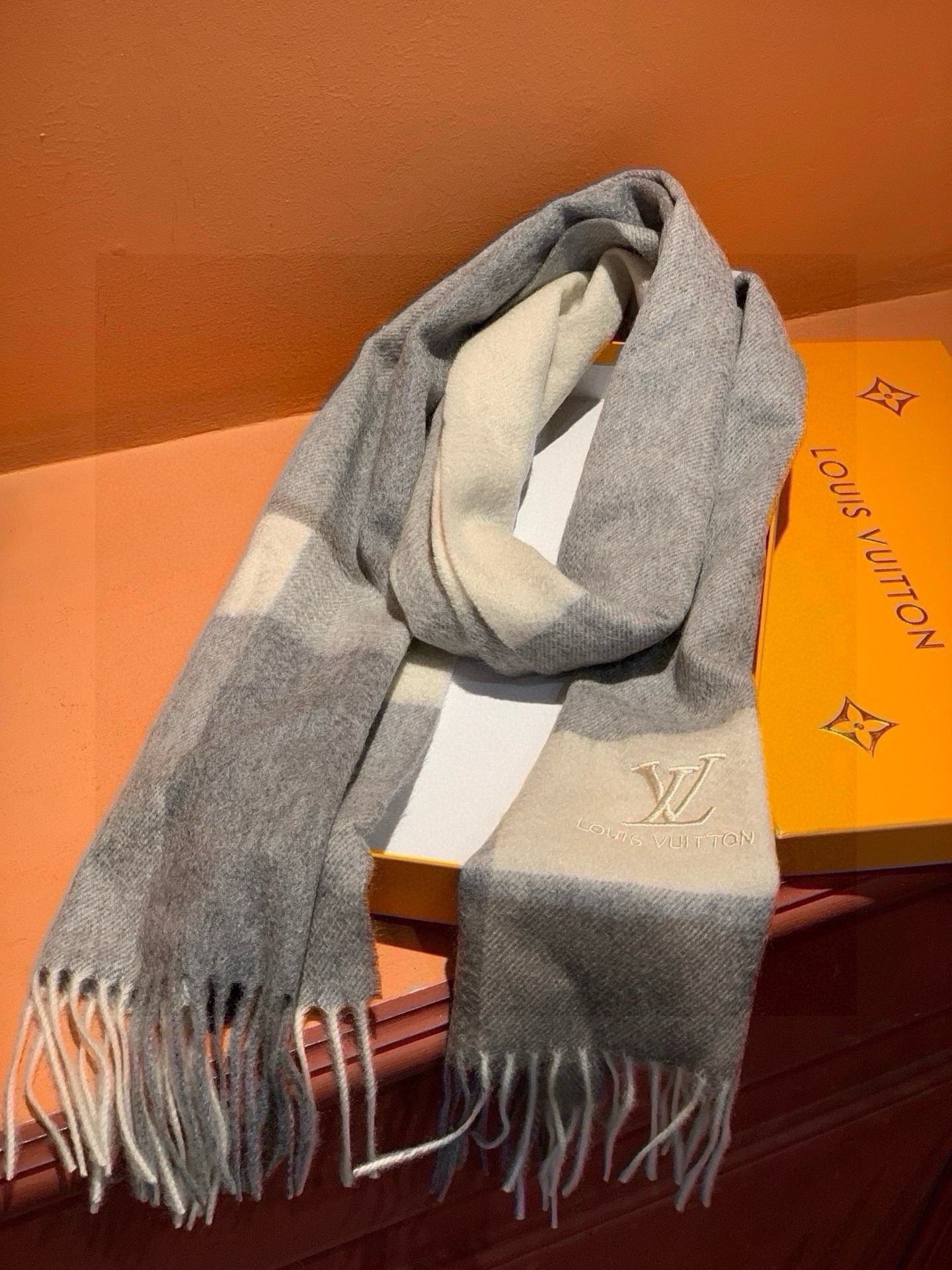 SCARF 180 CM IN DOVE GRAY MIX WHITE CASHMERE 399873 mysite