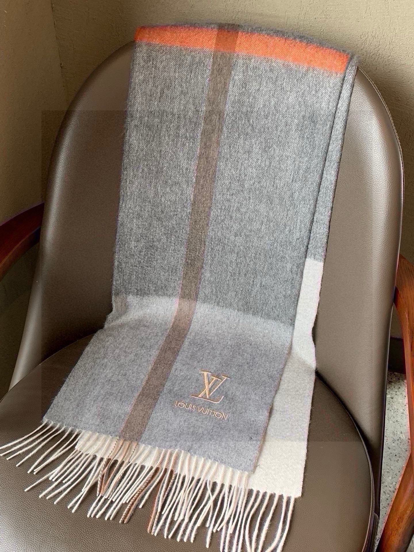 SCARF 170 CM IN MOUSE GRAY CASHMERE 399929 mysite