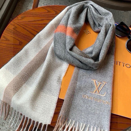 SCARF 170 CM IN MOUSE GRAY CASHMERE 399929 mysite