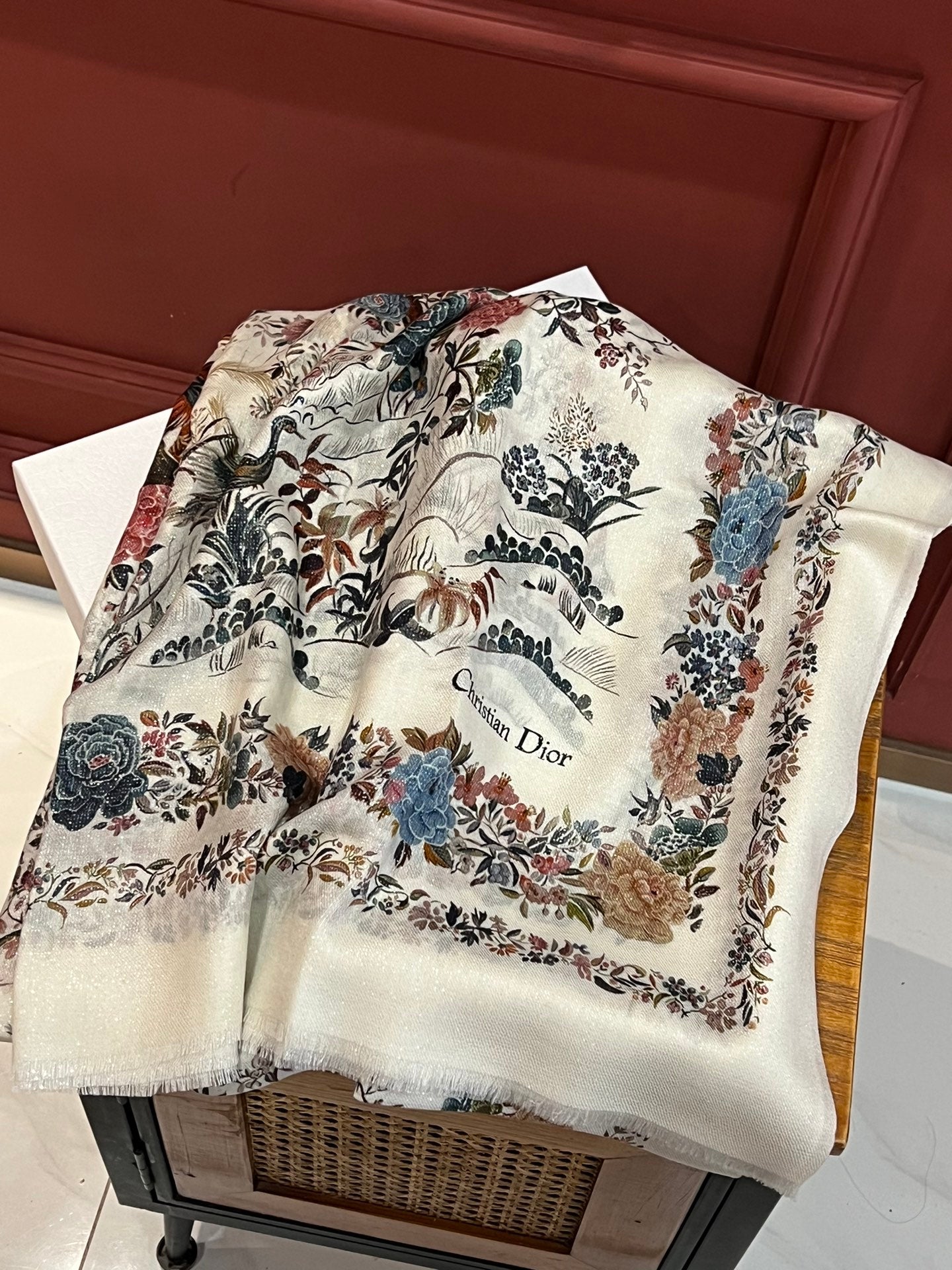 SCARF 200 CM IN WHITE MIX COLORFUL CASHMERE 413823 mysite