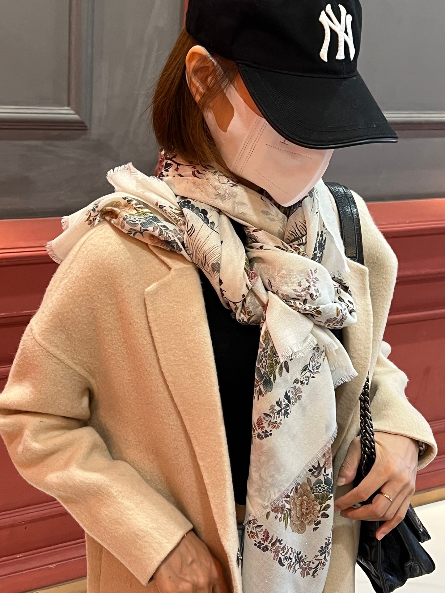 SCARF 200 CM IN WHITE MIX COLORFUL CASHMERE 413823 mysite