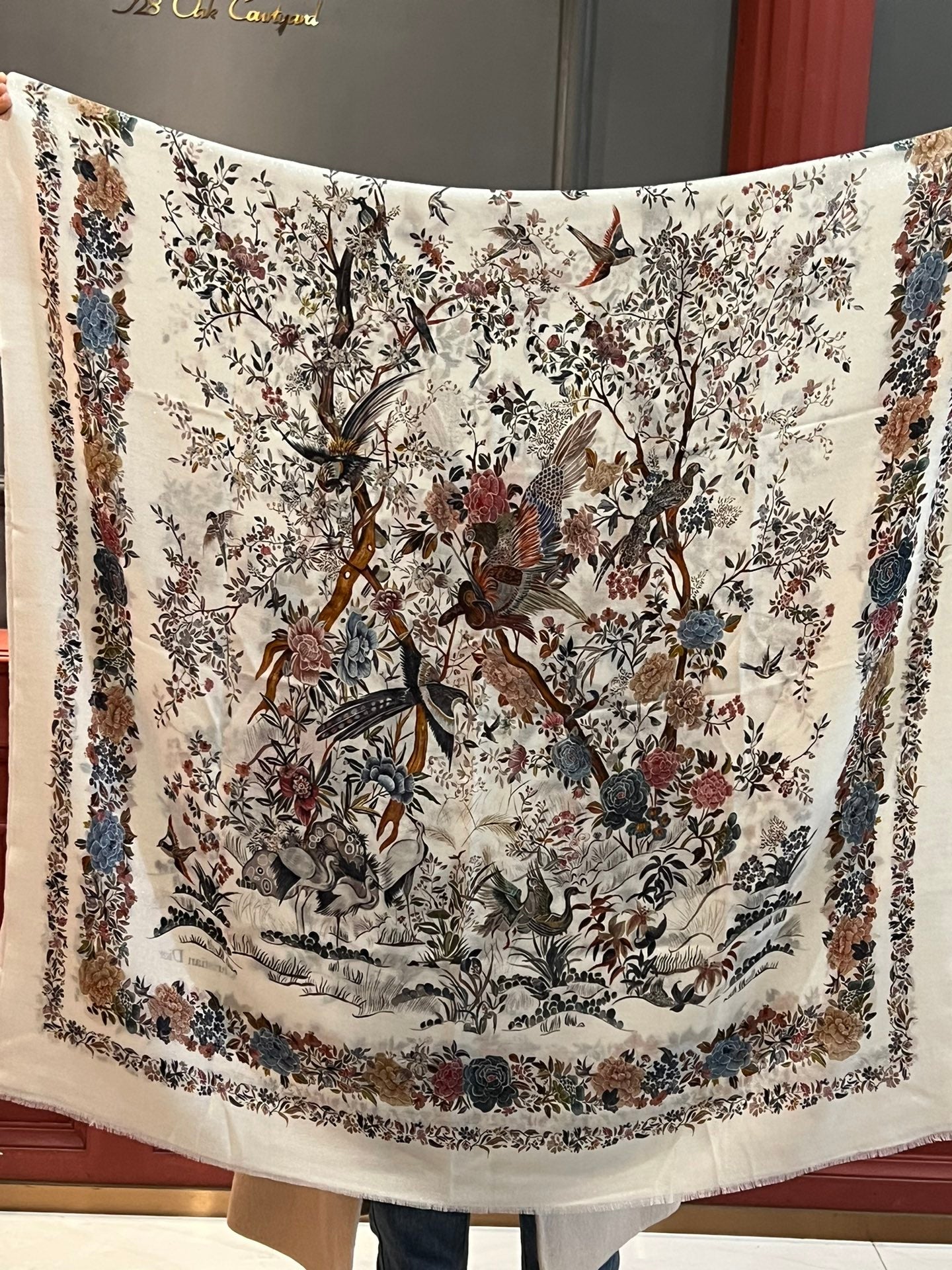 SCARF 200 CM IN WHITE MIX COLORFUL CASHMERE 413823 mysite