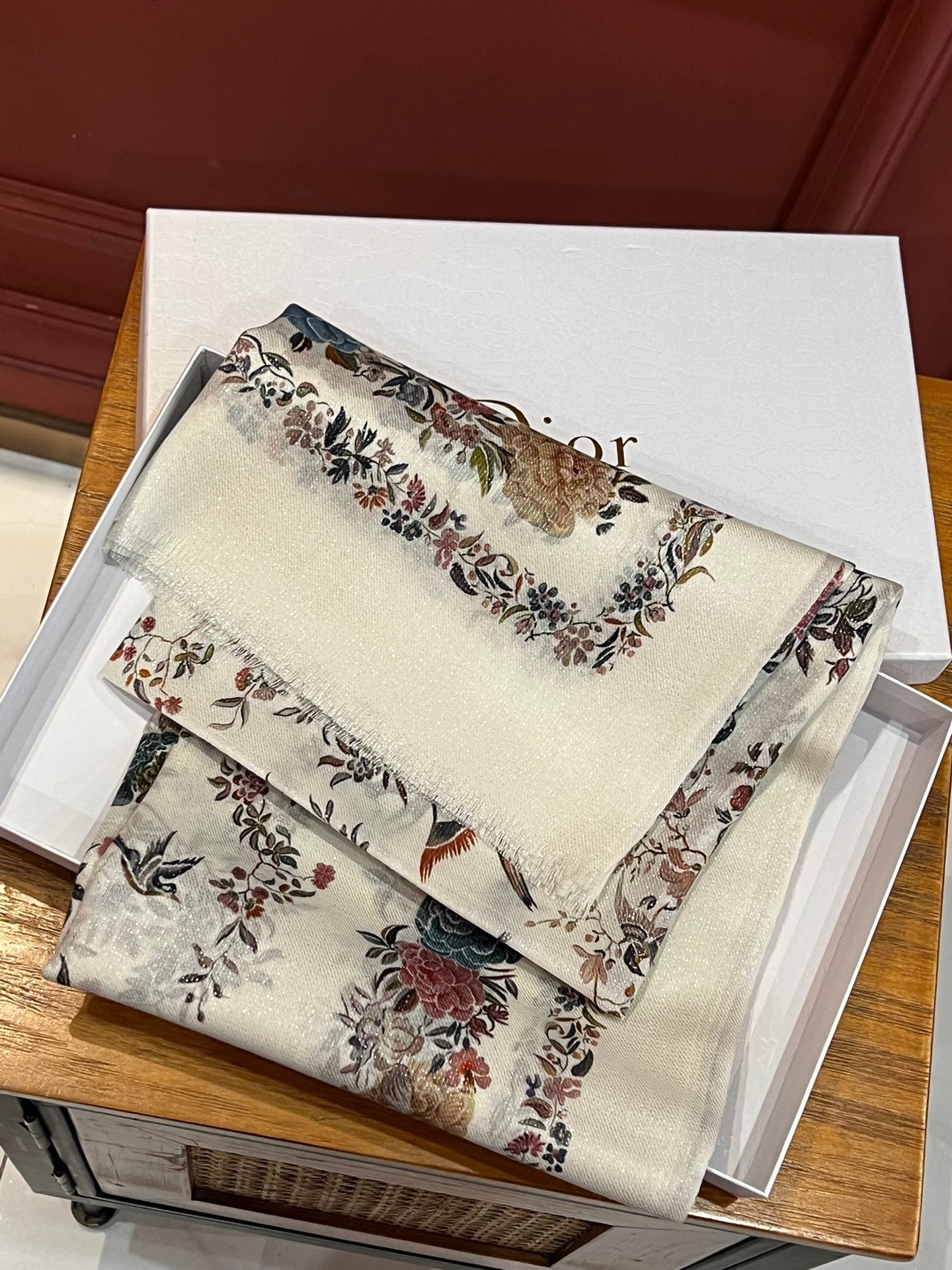 SCARF 200 CM IN WHITE MIX COLORFUL CASHMERE 413823 mysite