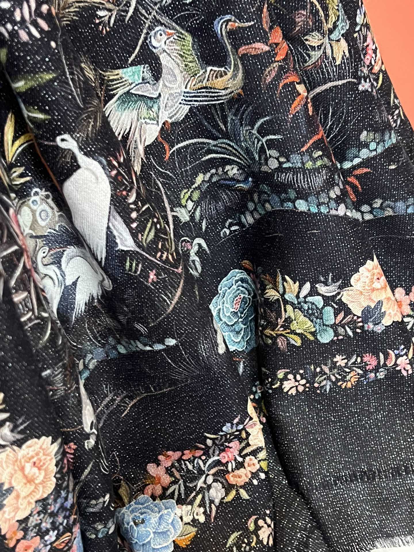 SCARF 200 CM IN BLACK MIX COLORFUL CASHMERE 413824 mysite