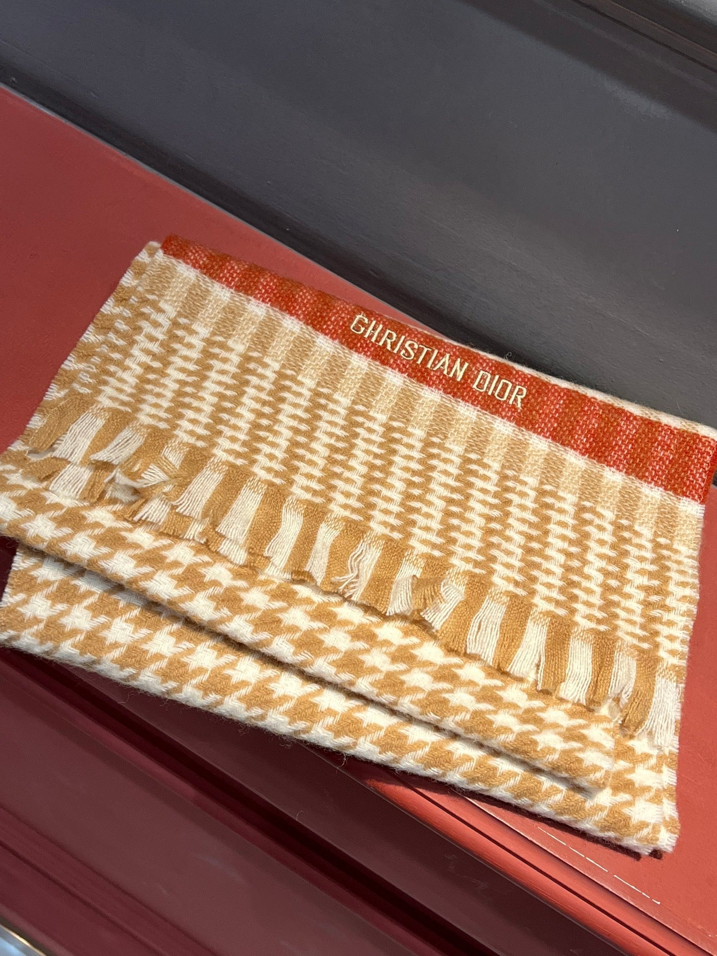 SCARF 190 CM IN PEANUT BROWN MIX WHITE CASHMERE 416802 mysite