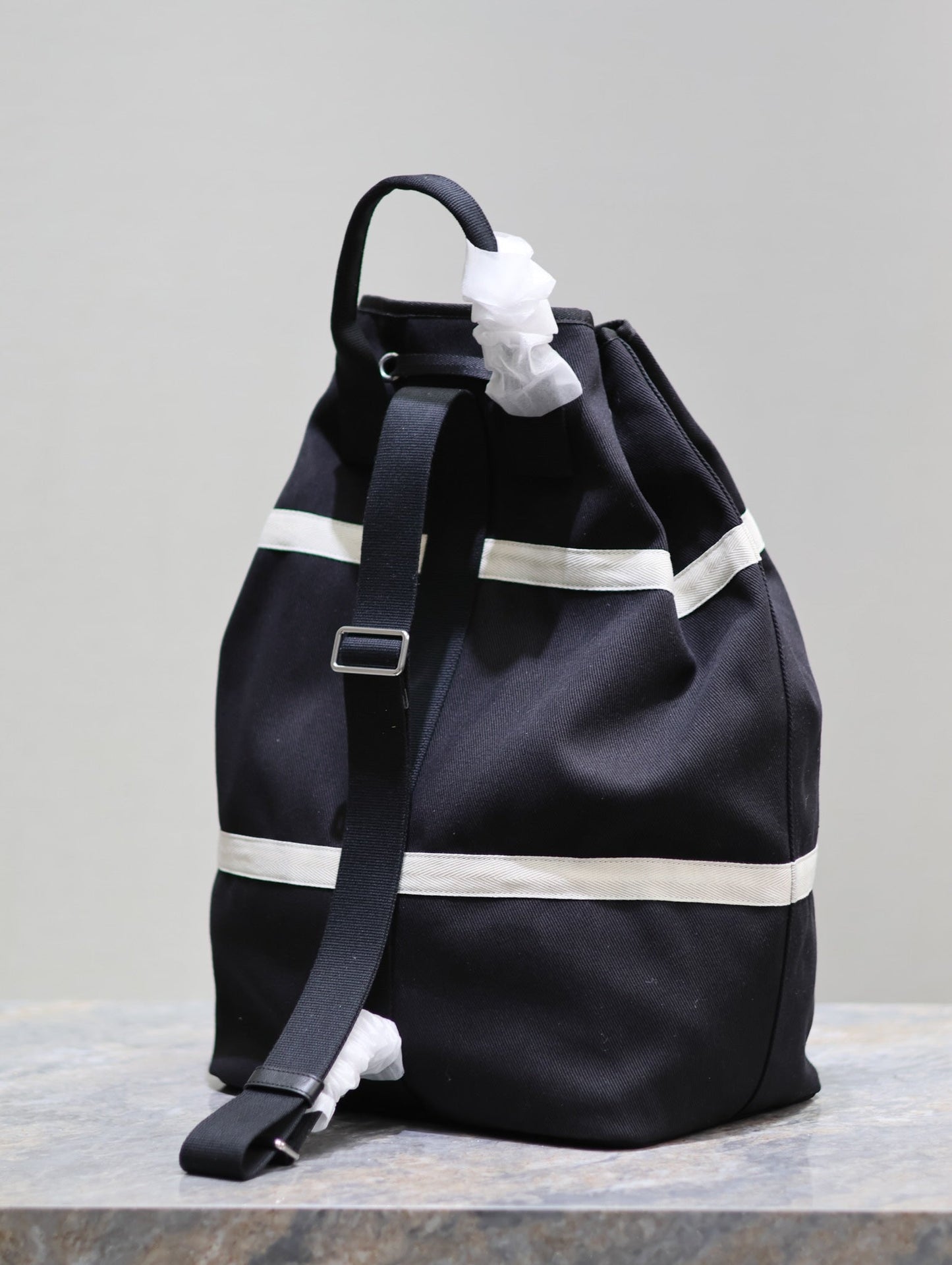 RIVE GAUCHE BACKPACK 49 IN BLACK MIX WHITE CANVAS mysite