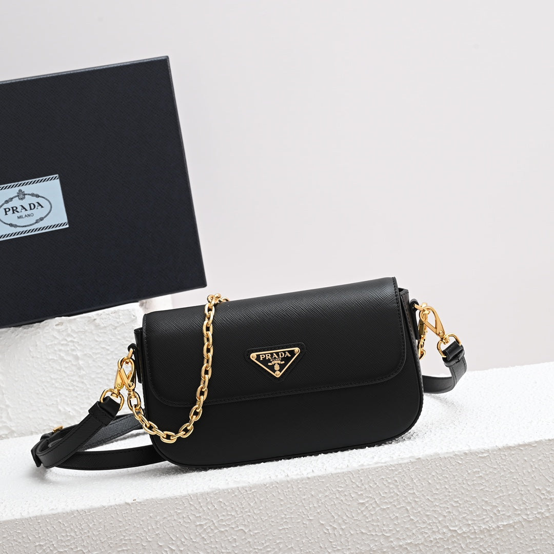 MINI FLAP BAG 20 IN BLACK SAFFIANO LEATHER GOLD HARDWARE mysite