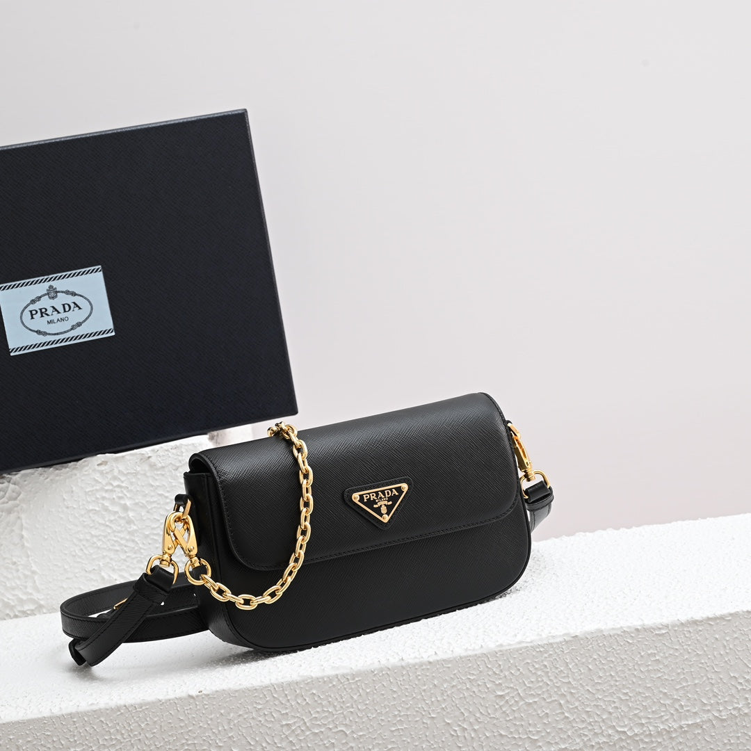 MINI FLAP BAG 20 IN BLACK SAFFIANO LEATHER GOLD HARDWARE mysite