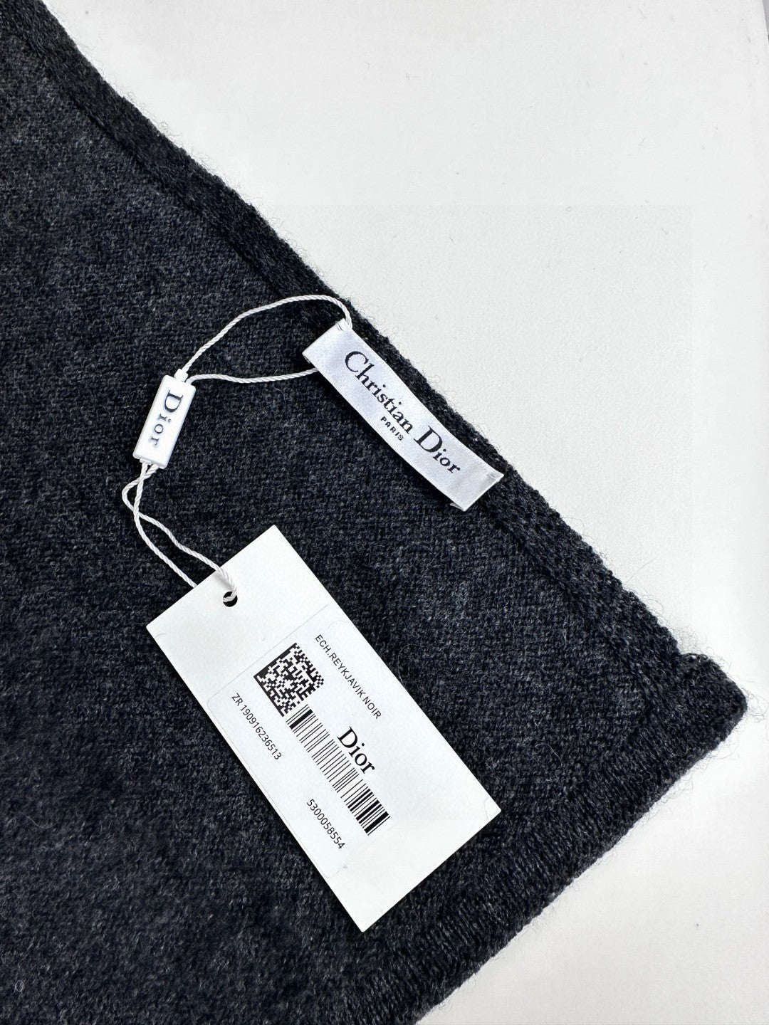 SCARF 190 CM IN BLACK MIX WHITE CARO CASHMERE 388127 mysite