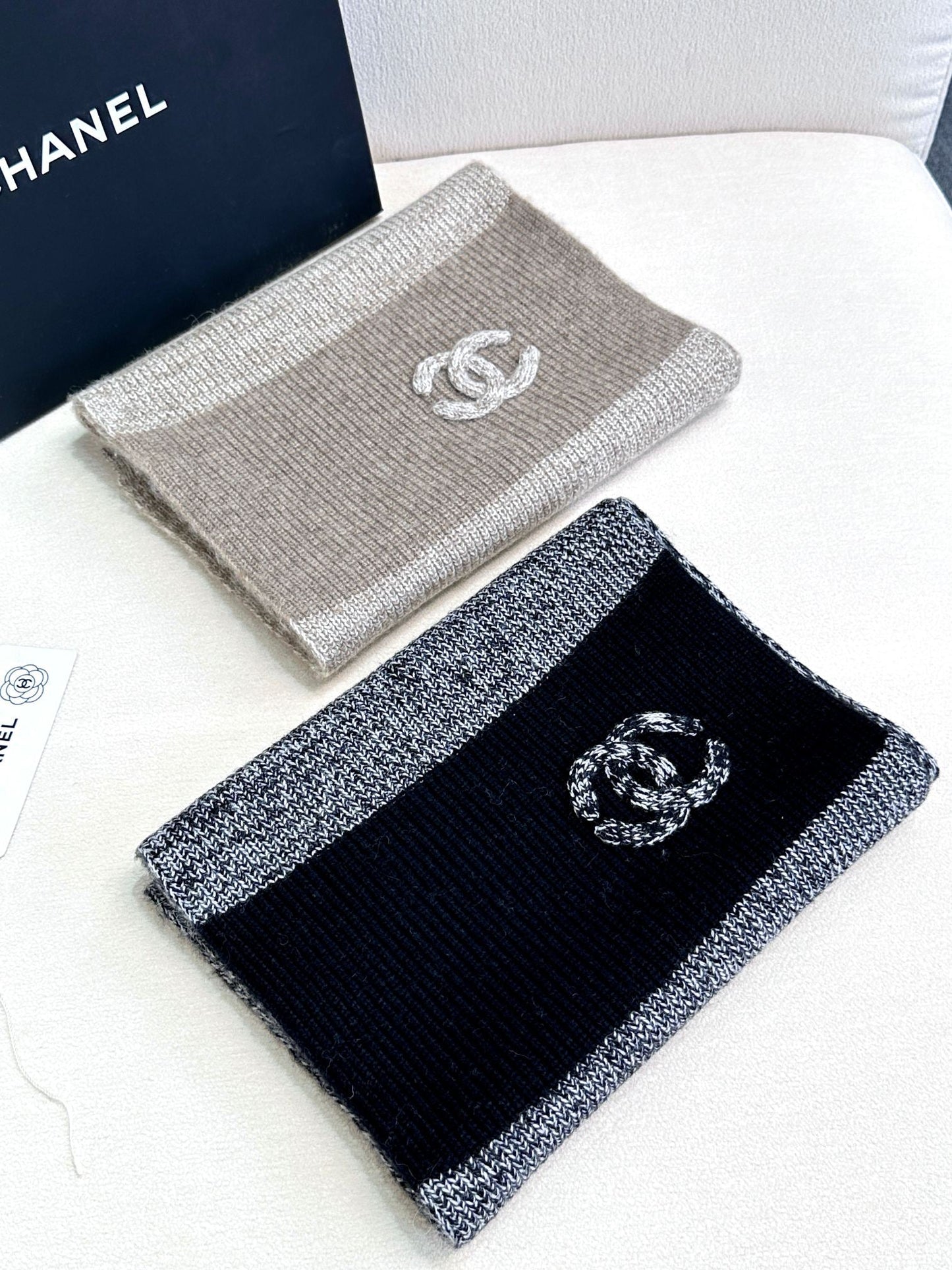 SCARF 180 CM IN KHAKI BROWN CASHMERE 389978 mysite