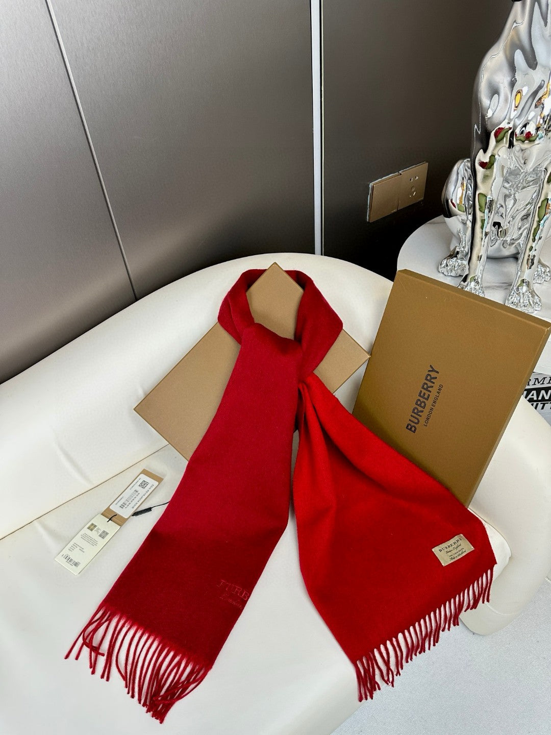 SCARF 180 CM IN CHERRY RED CASHMERE 398420 mysite