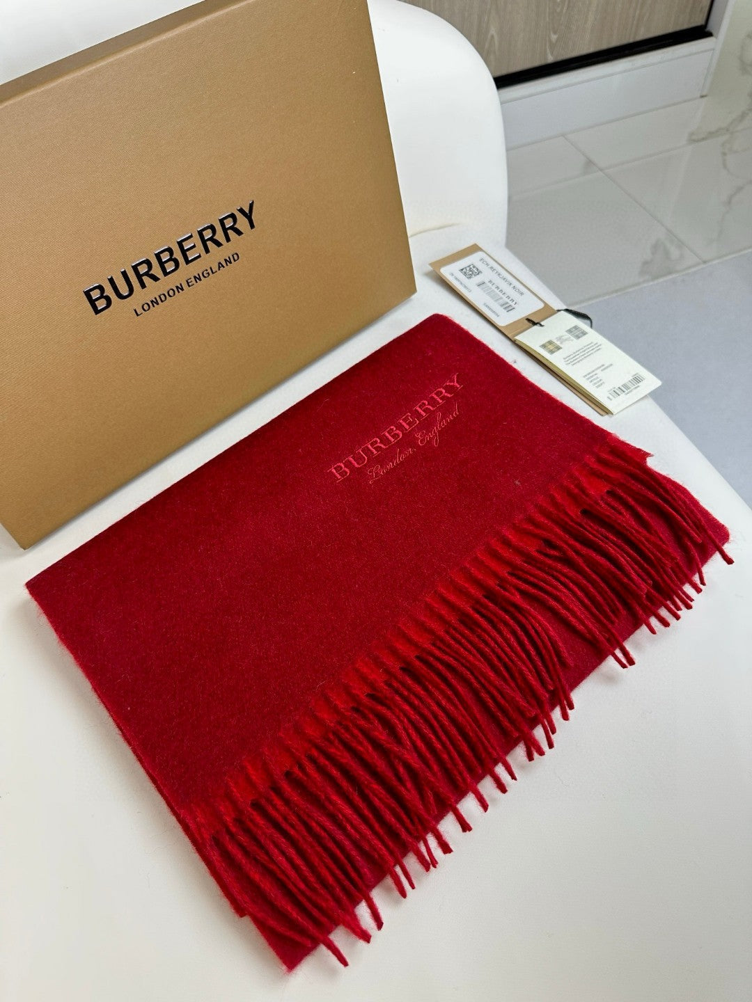 SCARF 180 CM IN CHERRY RED CASHMERE 398420 mysite