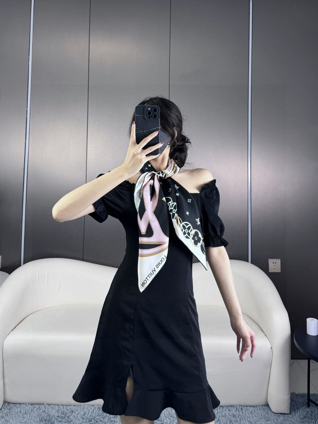 DUALITY SQUARE 90 CM SCARF IN COLORFUL SILK 398442 mysite