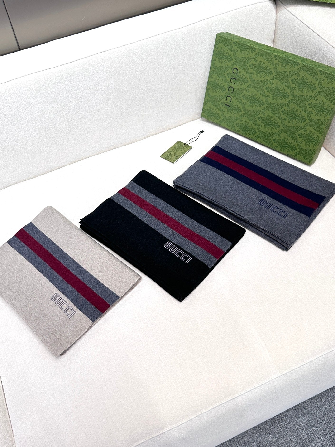 SCARF 180 CM IN HARBOR GRAY CASHMERE 398452 mysite