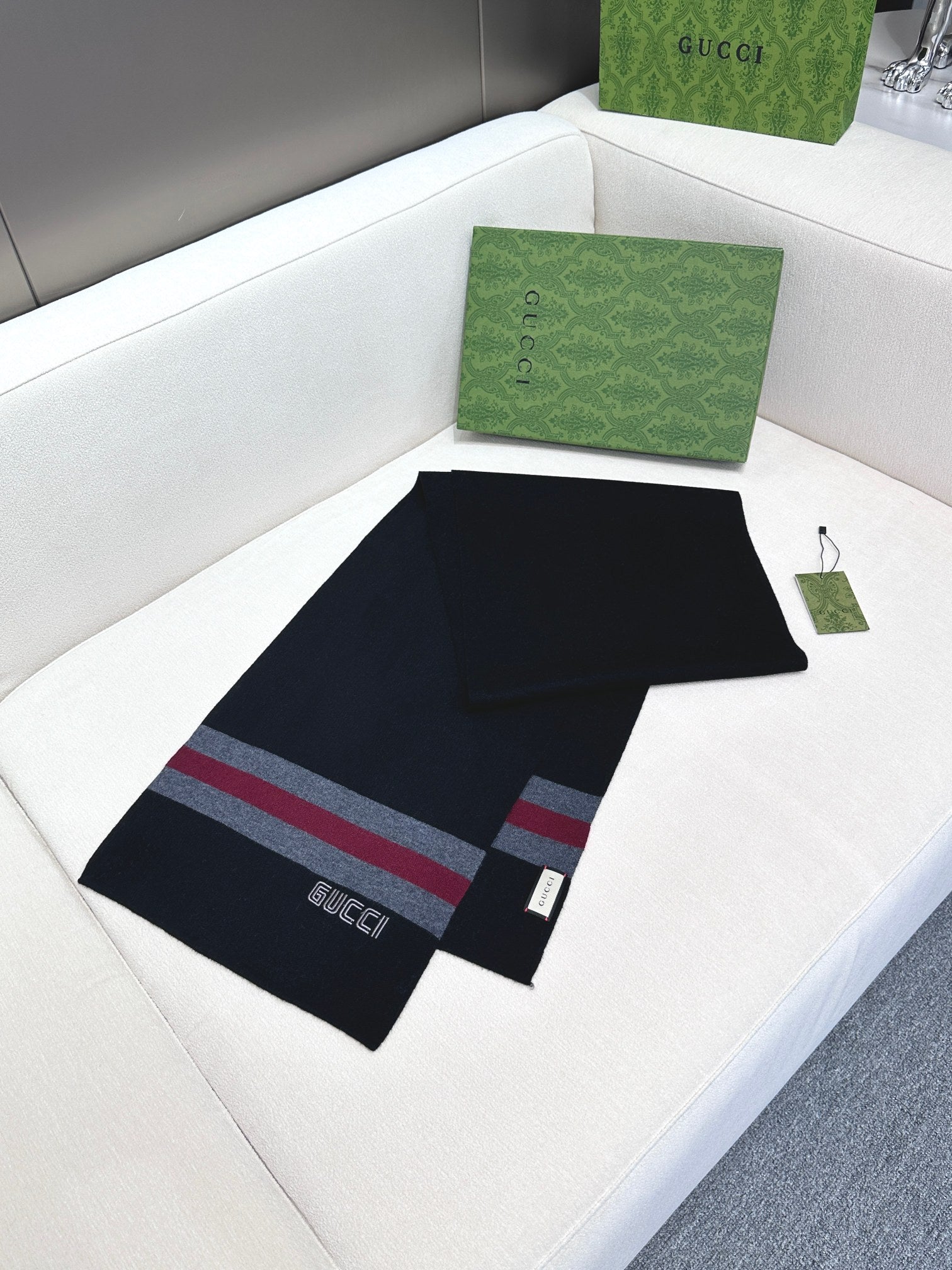 SCARF 180 CM IN BLACK CASHMERE 398453 mysite