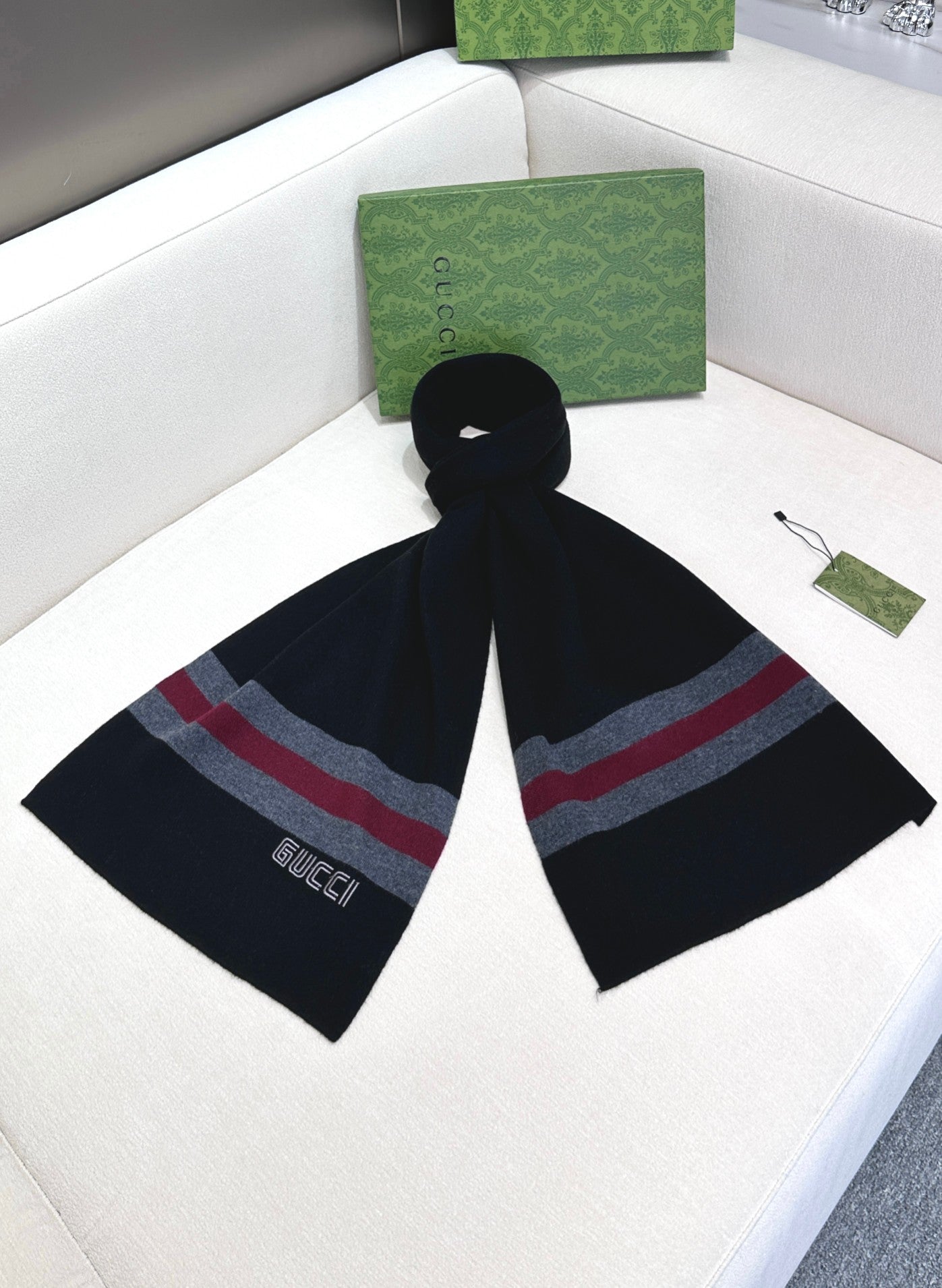 SCARF 180 CM IN BLACK CASHMERE 398453 mysite