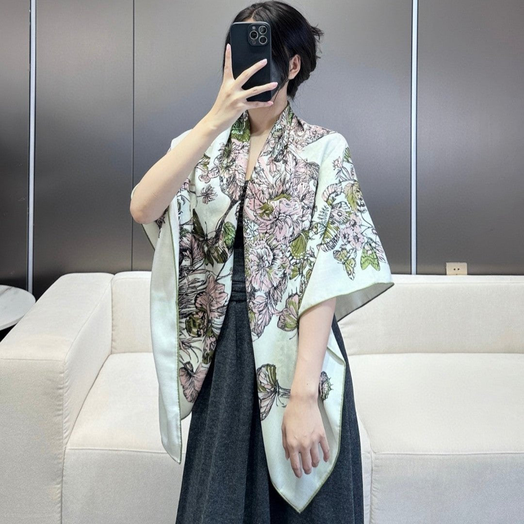 SQUARE SCARF 140 CM IN COLORFUL CASHMERE AND SILK 403836 mysite