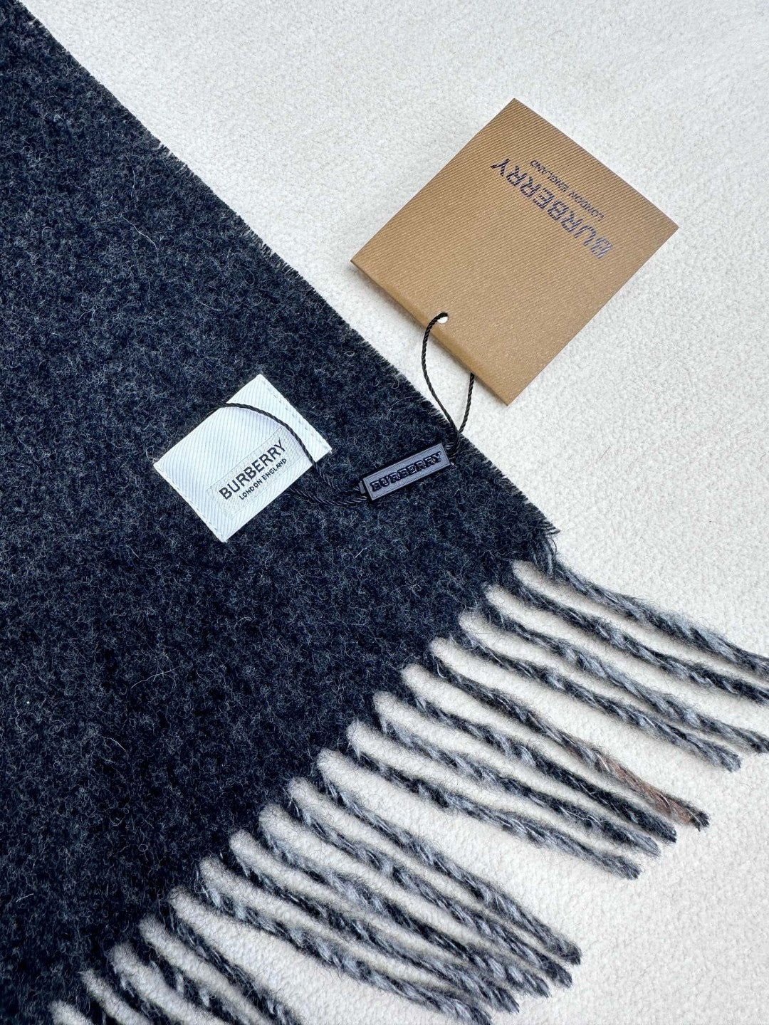 SCARF 180 CM IN BLACK AND LIGHT GRAY CASHMERE  407242 mysite