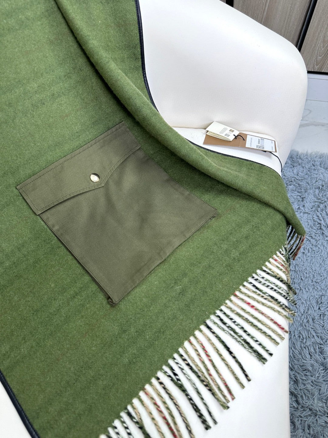 CHECK CAPE IN JADE GREEN WOOL 410153 mysite