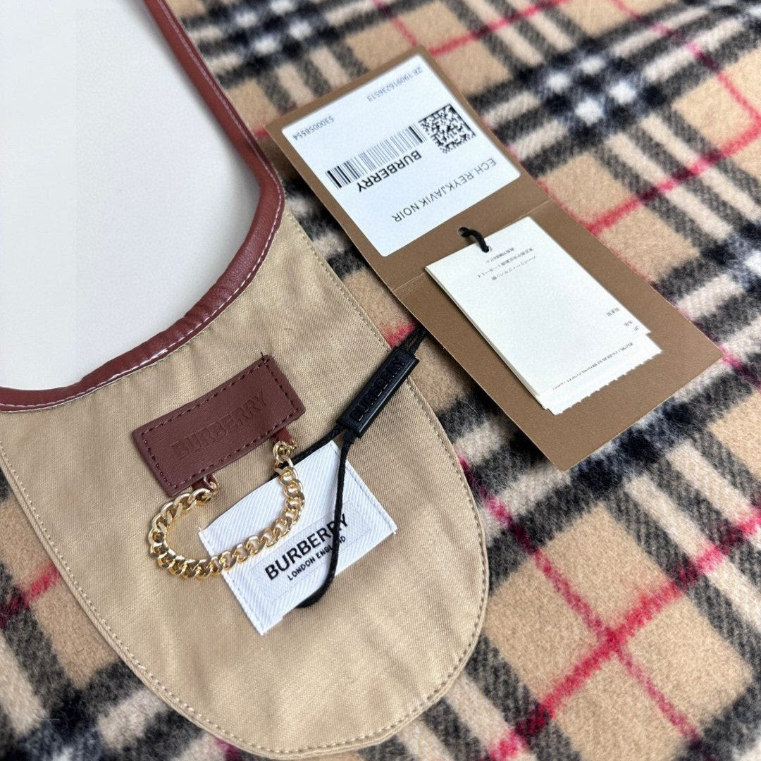 CHECK CAPE IN SAND BROWN WOOL 410154 mysite