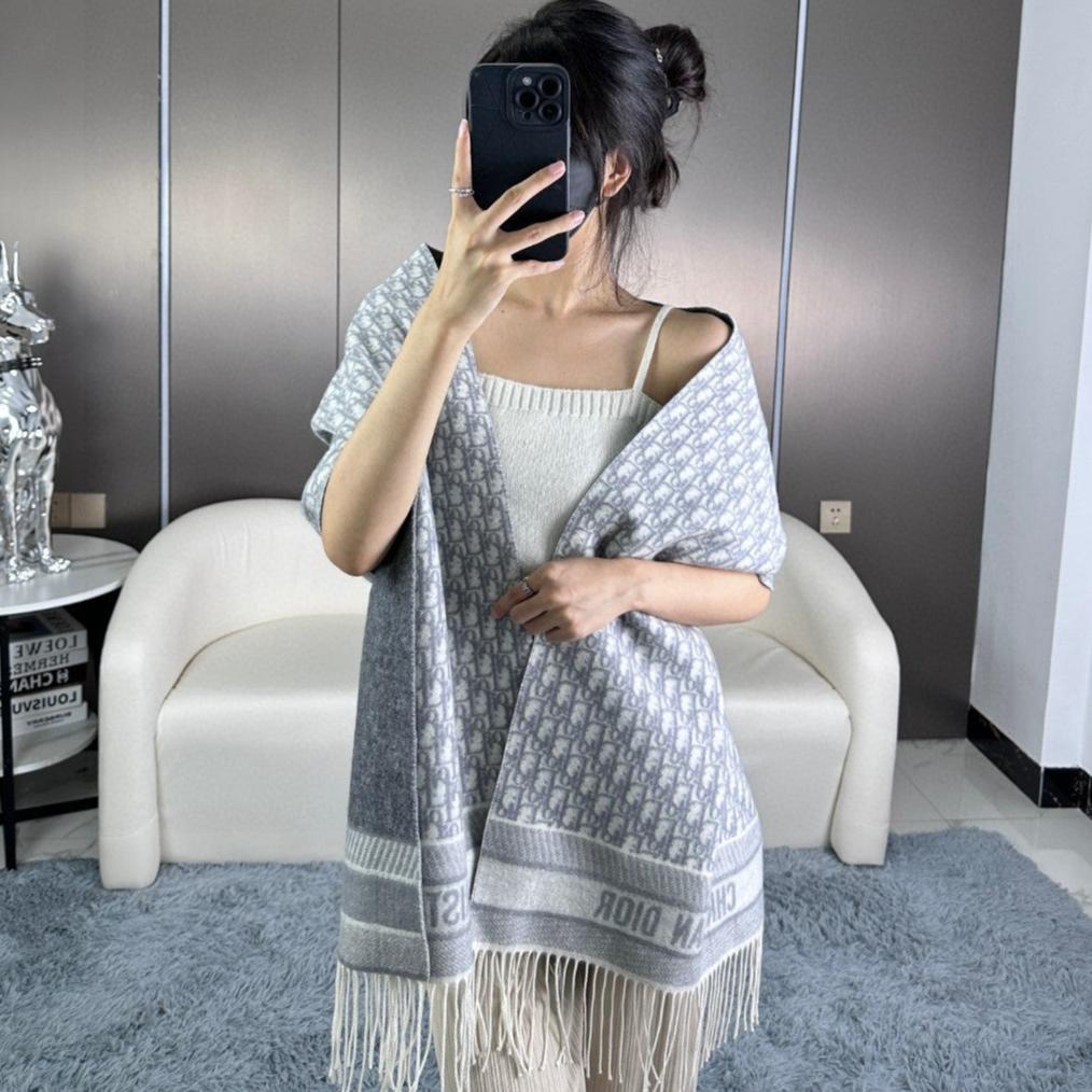 SCARF IN PALE GRAY MONOGRAM CASHMERE 413720 mysite