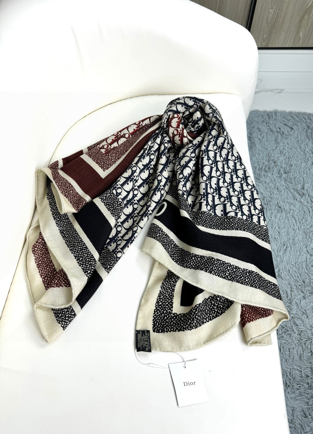 MONOGRAM SQUARE SCARF 140 CM IN COLORFUL CASHMERE AND SILK 413741 mysite