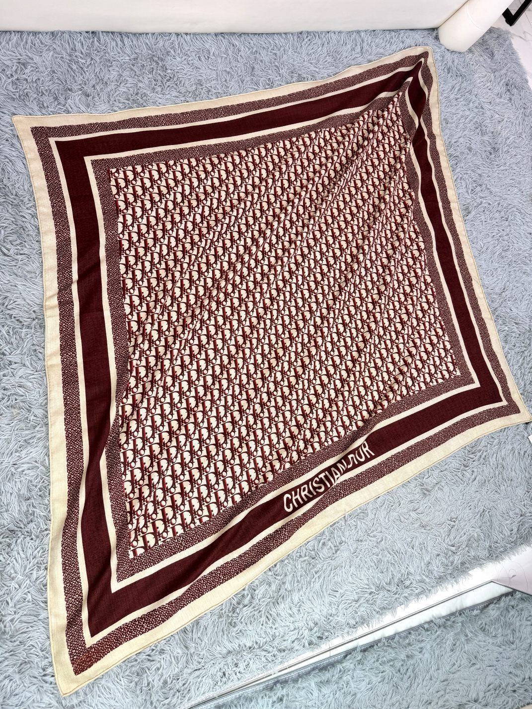 MONOGRAM SQUARE SCARF 140 CM IN COLORFUL CASHMERE AND SILK 413741 mysite