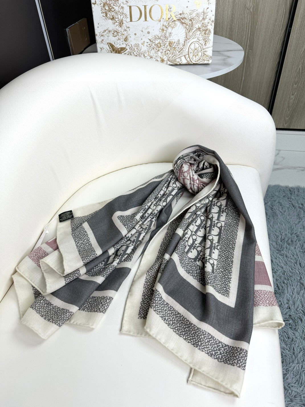 MONOGRAM SQUARE SCARF 140 CM IN COLORFUL CASHMERE AND SILK 413743 mysite