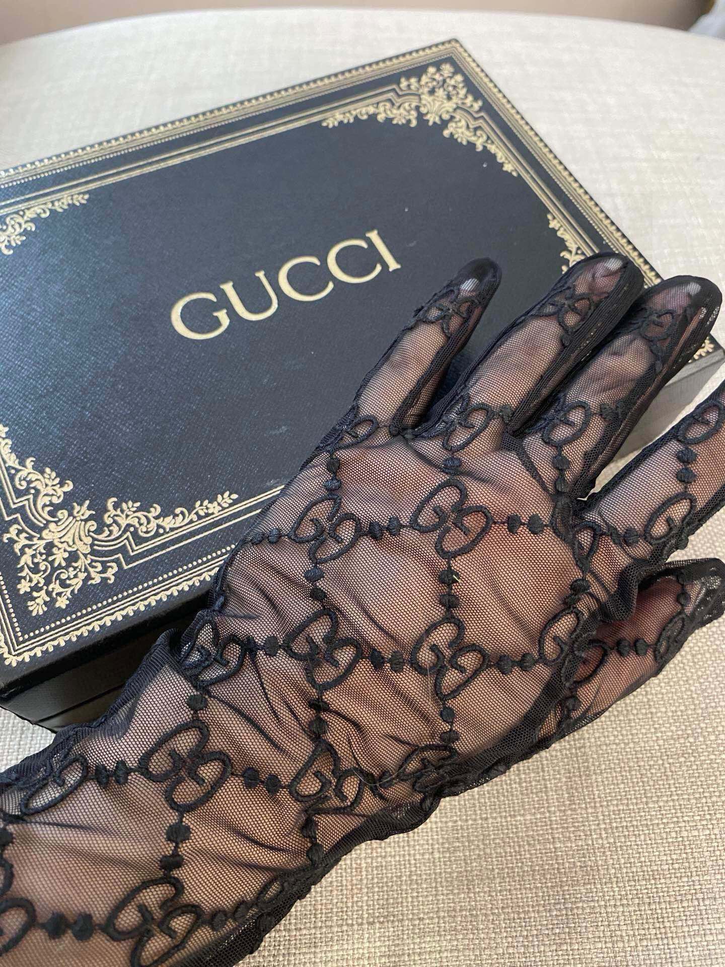 EMBROIDERED LACE MESH GLOVES BLACK 462433 mysite