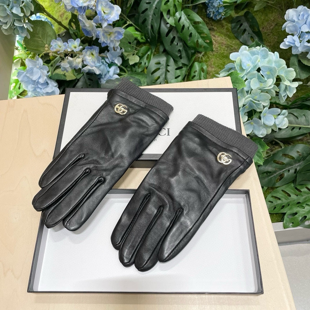 GLOVES IN BLACK SHEEPSKIN MIX WOOL 463824 mysite